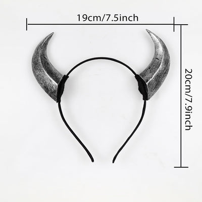 keland Maleficent Hörner Haarreif Tiefling Hörner Kopfschmuck Teufelshörner Halloween (G-Grau), G-gr