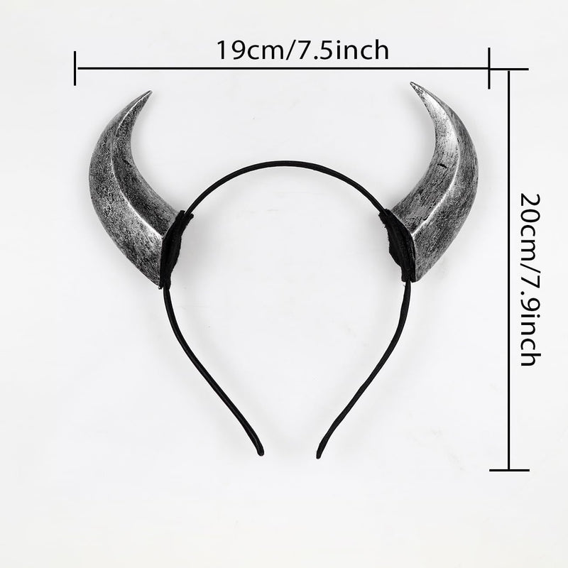 keland Maleficent Hörner Haarreif Tiefling Hörner Kopfschmuck Teufelshörner Halloween (G-Grau), G-gr