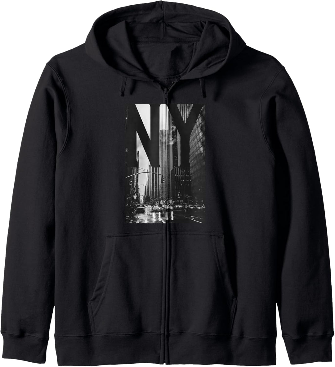 Cool New York City Abstract Skyline, Black & White New York Kapuzenjacke
