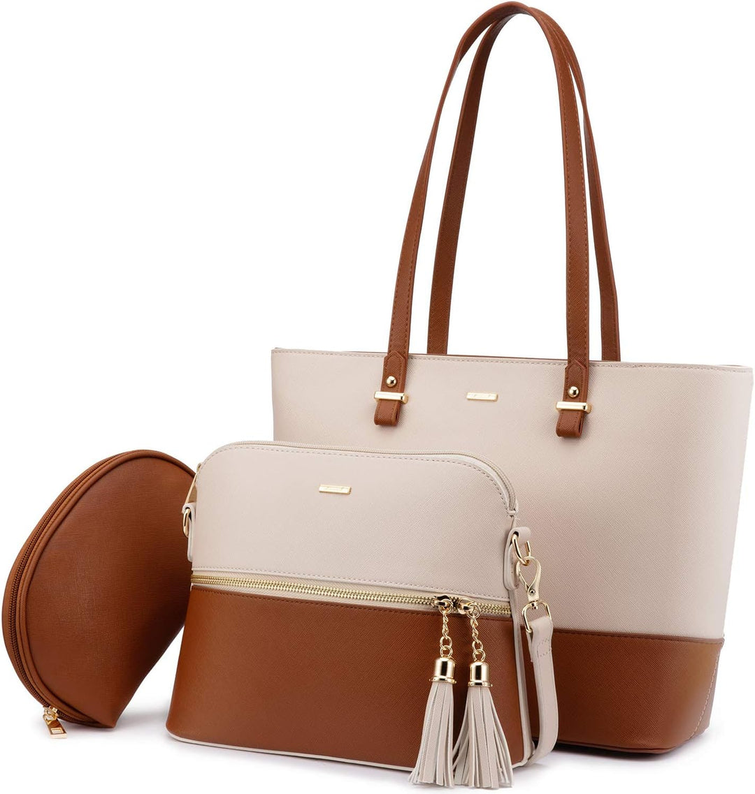 LOVEVOOK Handtasche Damen Schultertasche 3pcs Set Shopper Gross Tasche Shoulder Bag Henkeltasche Umh