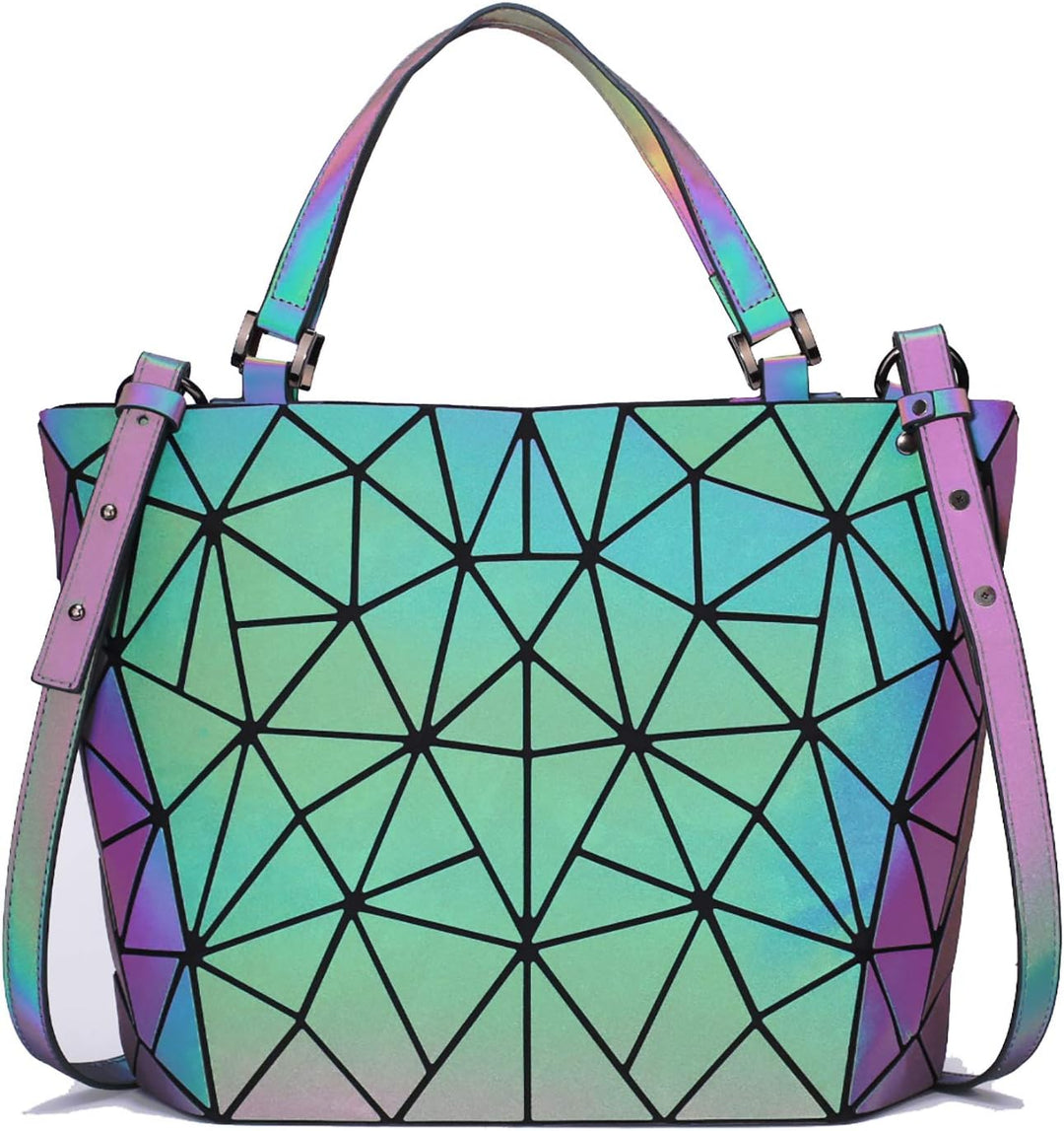 FZChenrry Geometrische Tasche Reflektierende Handtasche Damen Holographic Schultertasche Reflektiere