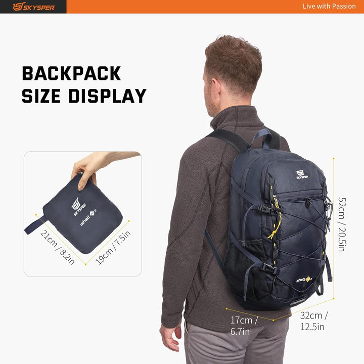 SKYSPER ISHELL 30 Faltbarer Rucksack 30L Ultra-leicht Tagesrucksack Verstaubar Daypack Wasserfest Wa