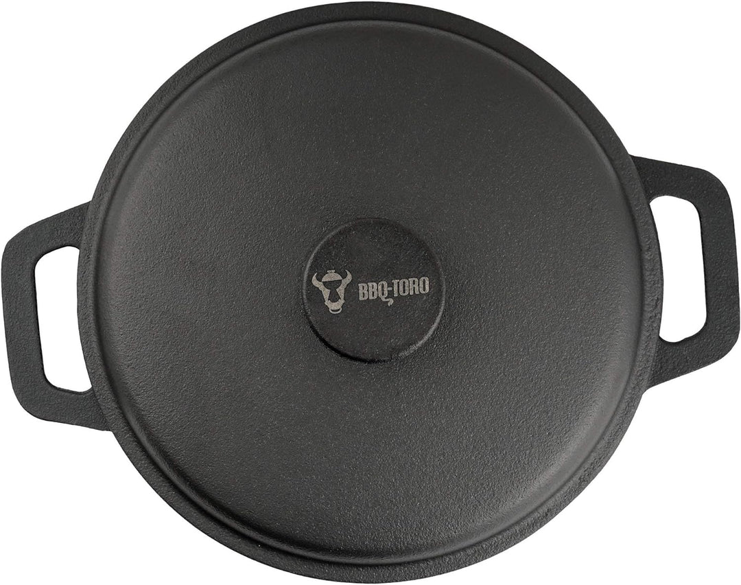 BBQ-Toro Gusseisen Topf | schwarz | Gusstopf - Bräter mit Deckel (3,0 Liter + 4,0 Liter (Set)), 3,0