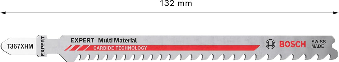 Bosch 10x EXPERT Multi Material T367XHM Stichsägeblatt (für Holz mit zähem Metall, Zäher Stahl, Läng