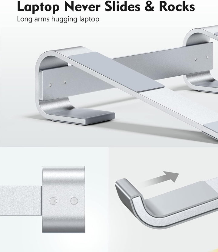Soqool, Laptop-Ständer für den Schreibtisch, ergonomischer, belüfteter Notebook-Ständer aus Aluminiu