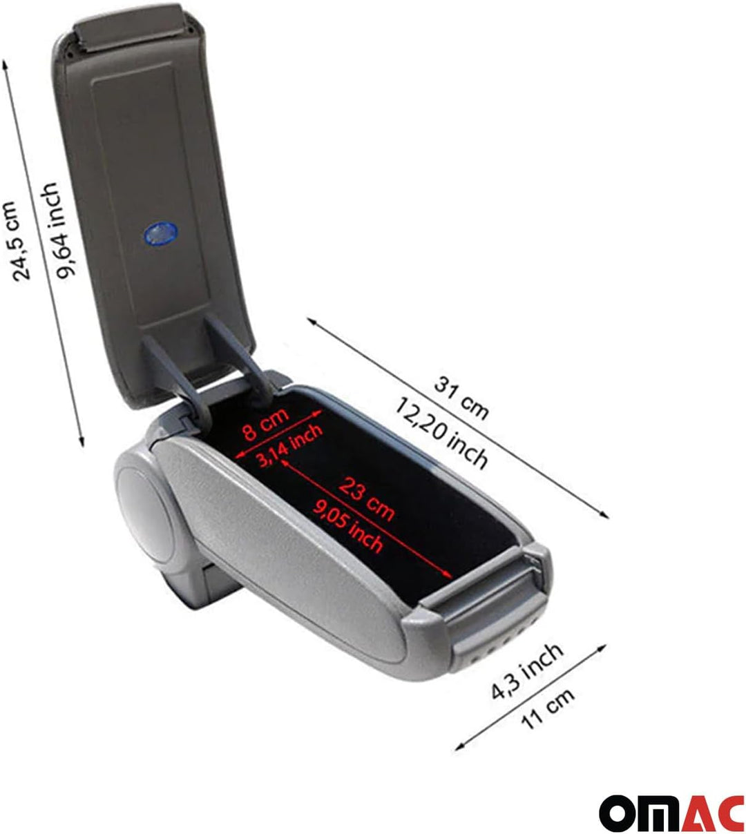 OMAC Mittelarmlehne Armlehne kompatibel mit Dacia Duster II 2018-2021 Schwarz Passform