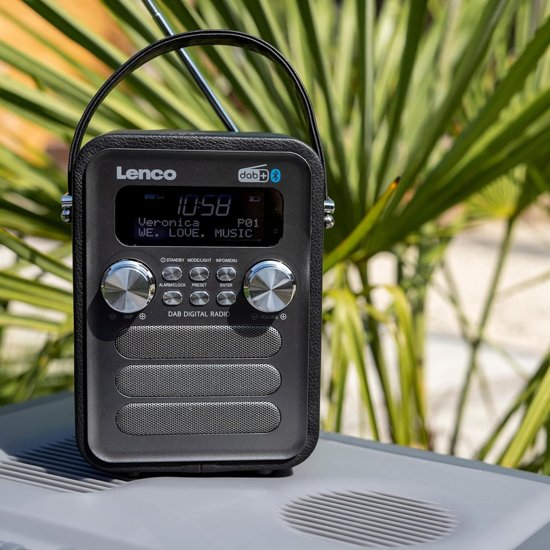 Lenco PDR-051 Tragbares DAB+ Retro Radio - PLL FM Radio mit Bluetooth - Integrierter Akku - 1800mAh
