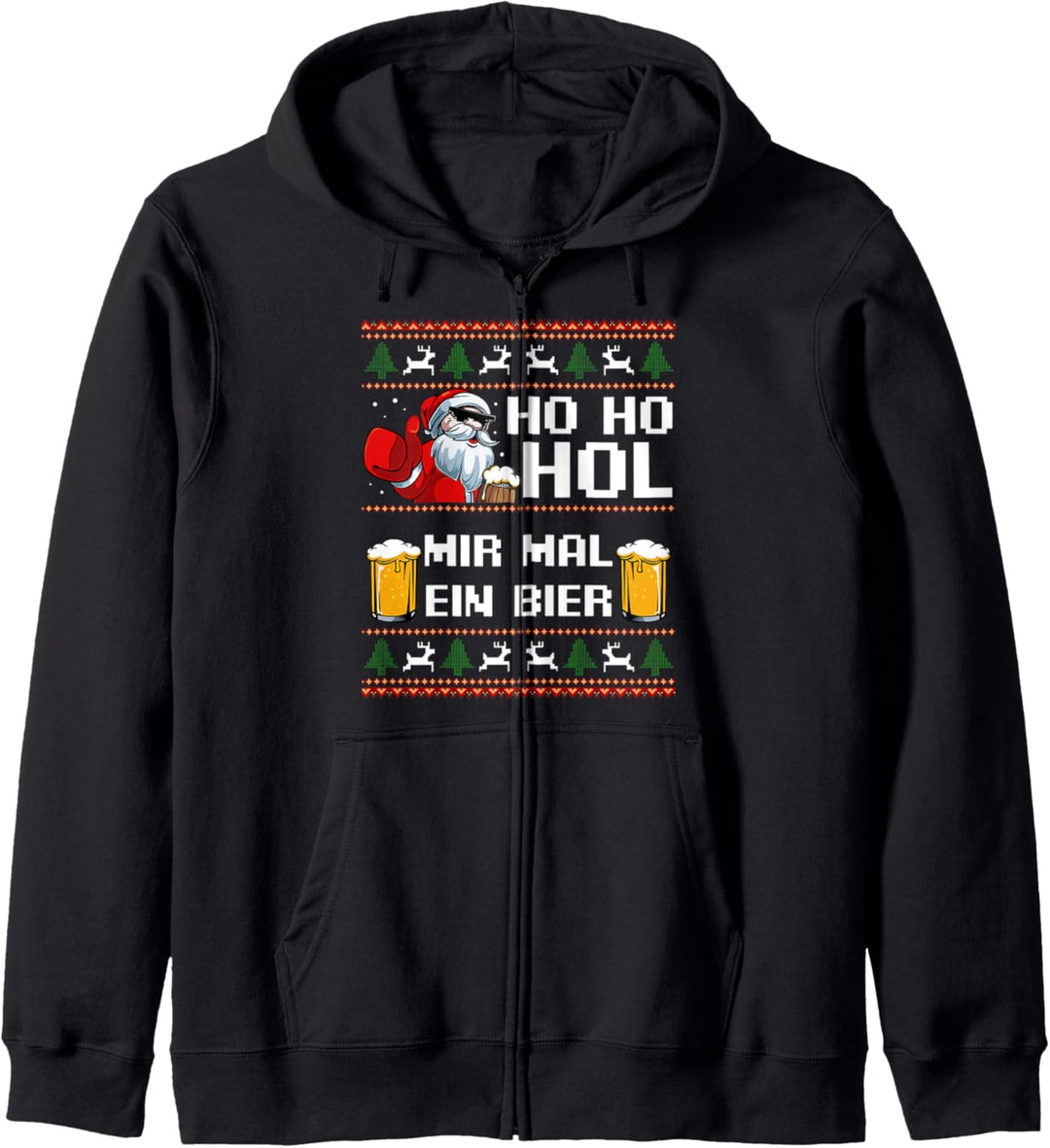 Ho Ho Hol Mir Mal Ein Bier Weihnachten Ugly Christmas Kapuzenjacke