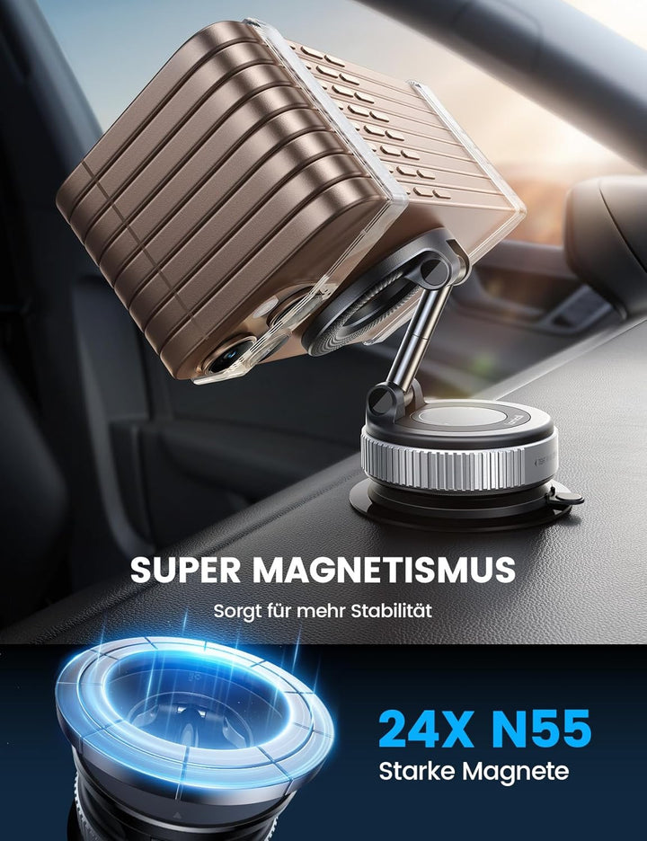 Lamicall Magnetische Handyhalterung Auto für Magsafe Autohalterung - [Vakuum Saugnapf & 24X Magnet]