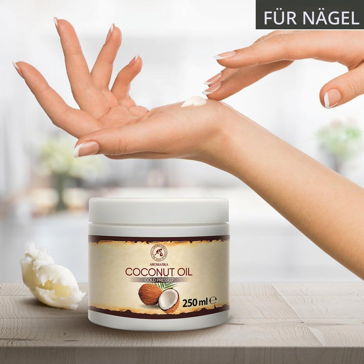 Kokosöl 250ml - Cocos Nucifera - Indonesien - Kaltgepresst - Rein &amp; Natürlich - Kokosnussöl - Unraff
