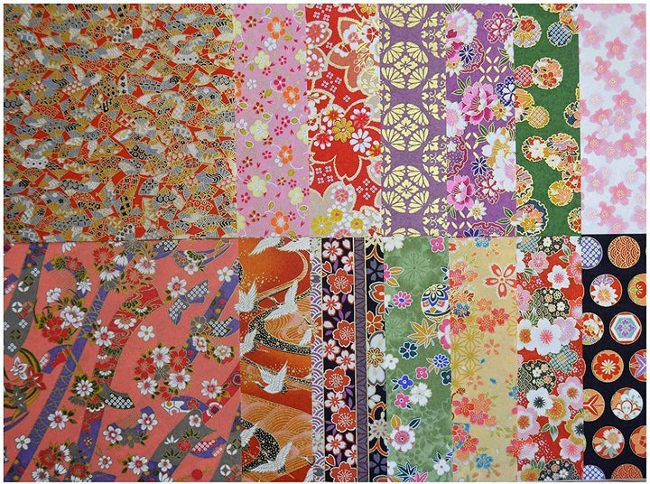 Yuzen Washi-Papier, 15 x 15 cm, japanisches Chiyogami-Origami, 80 Blatt, Sortiment (15 x 15 cm)