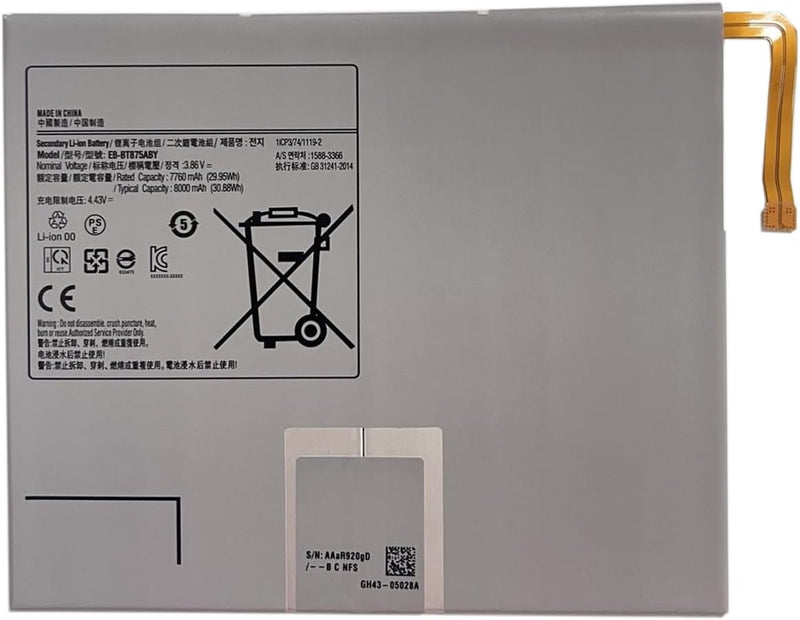 HIGHAKKU Ersatzakku Batterie EB-BT875ABY kompatibel mit Samsung Galaxy Tab S7 11 Inch SM-T870 SM-T87