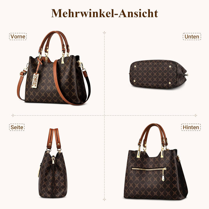 DIRRONA Damen Handtasche Mittel Schultertasche Casual Umhängetasche PU Leder Tasche Shopper Party To