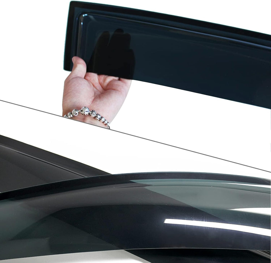 JHCHAN Windabweiser Regenabweiser für Nissan Navara NP300 D23 2015-2022 Doppelkabine Rauch Schwarz R