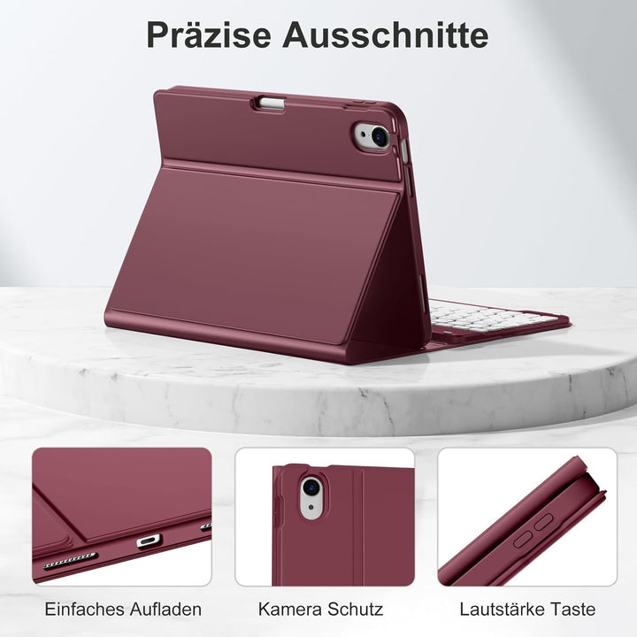 Hülle mit Tastatur für iPad Air 11 Zoll M3 2025 M2 2024/Air 5 Generation 2022 4. 2020 10,9 Zoll, Mag
