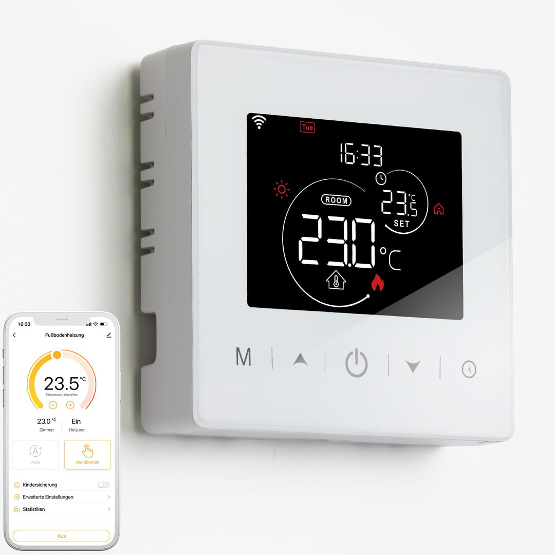 Beok WiFi Thermostat Für Gaskessel, Tuya Smart Raumthermostat Thermostate Heizung Digital LCD-Anzeig
