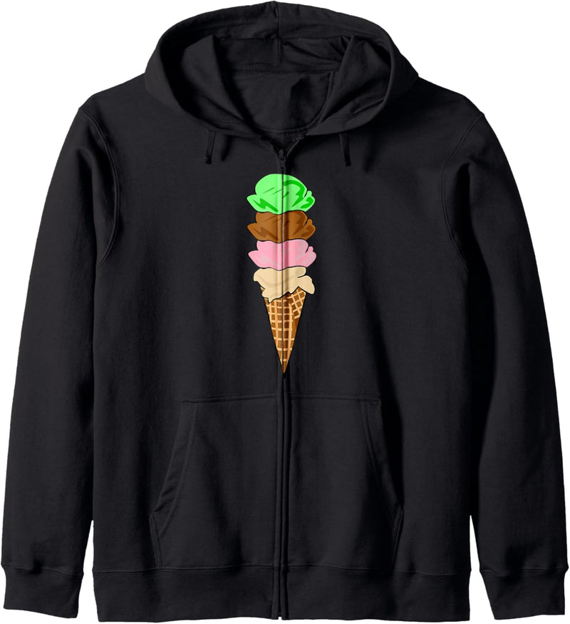 Vanille Chocolate Strawberry Mint Ice Cream Cone Kapuzenjacke