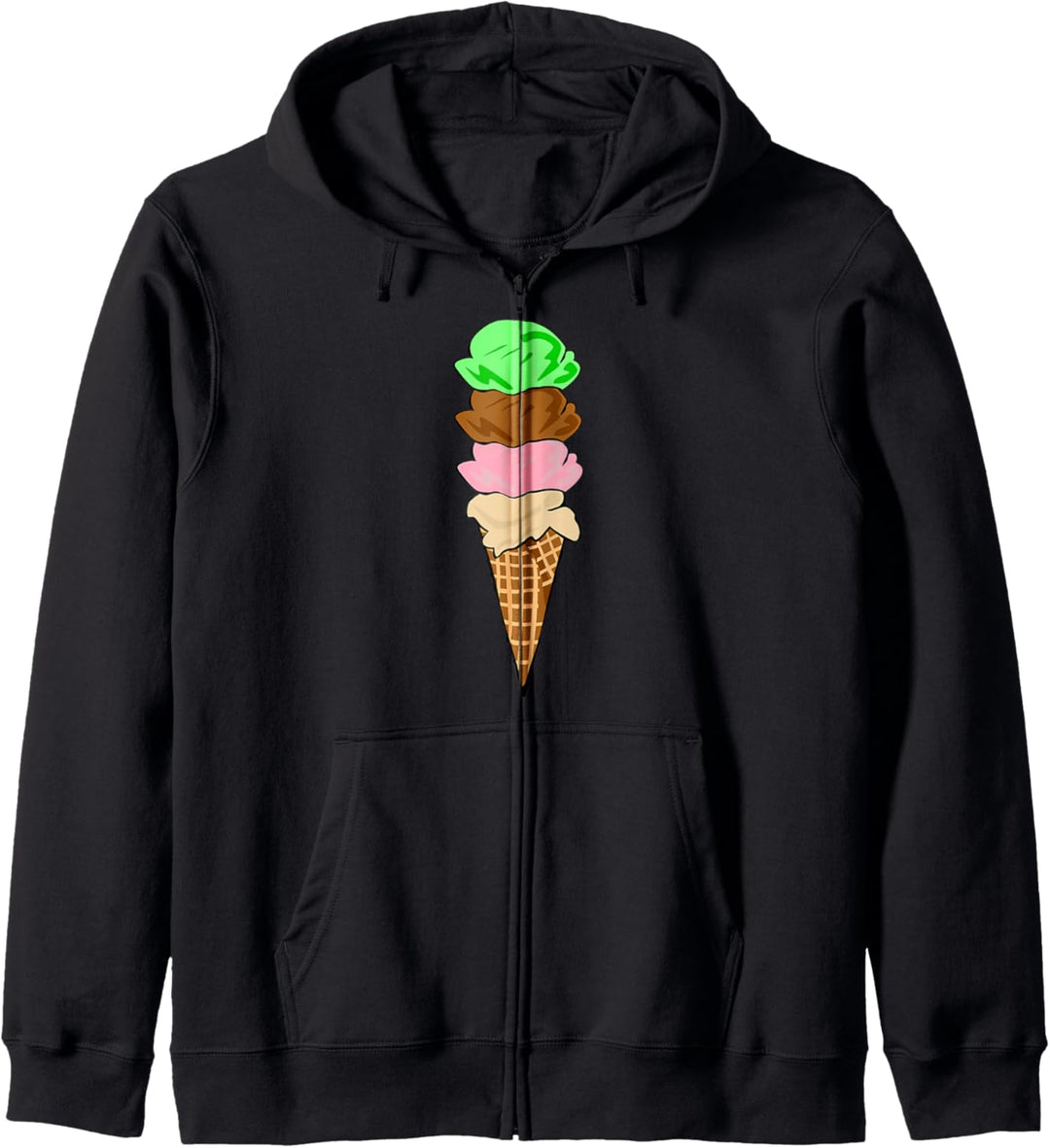 Vanille Chocolate Strawberry Mint Ice Cream Cone Kapuzenjacke