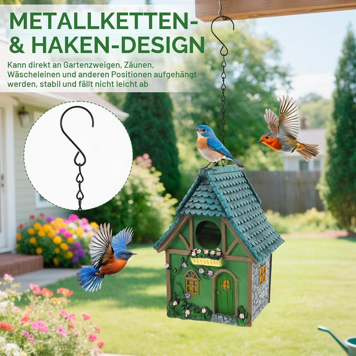 Vogelhaus für Garten Nistkasten für Vögel für draussen wetterfest, Stabiler Vogelkasten mit Reinigun