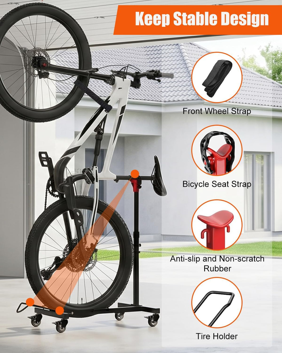 Professional Fahrradständer Boden für 24-29 Zoll Mountainbike(Maximal 10 cm Reifen) Stabiler Fahrrad