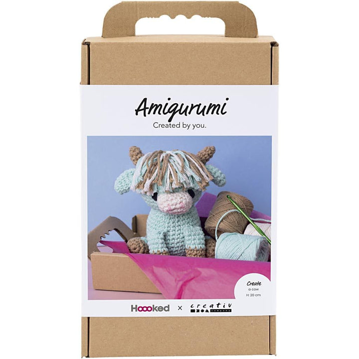 Creativ Company Amigurumi DIY Häkelset Kuh - Beige, Mint Kuh - Beige, Mint - Höhe: 20cm, Kuh - Beige