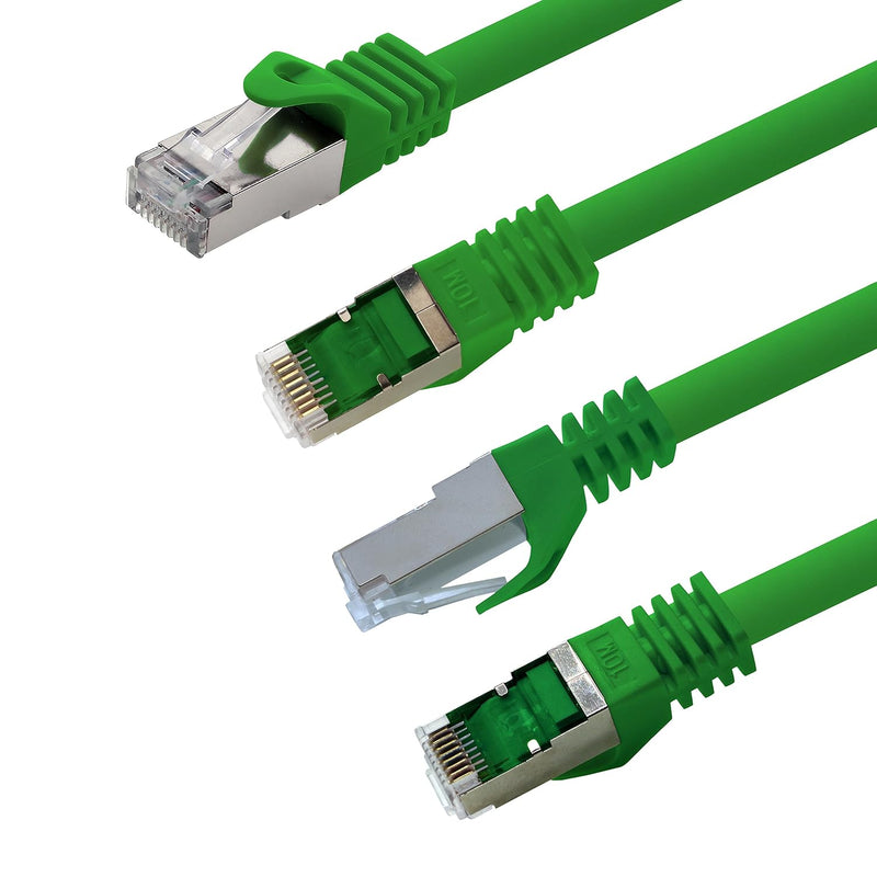 7,5m - grün - 10 Stück CAT.7 Computer Ethernet Kabel Netzwerkkabel (Rohkabel) Patchkabel S-FTP LSZH