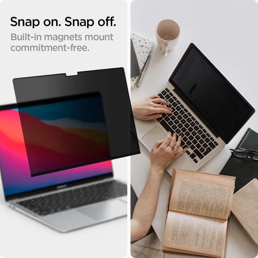 Spigen SafeView Magnetischer Blickschutzfilter für MacBook Pro 13 Zoll (2017-2021), MacBook Air 13 Z
