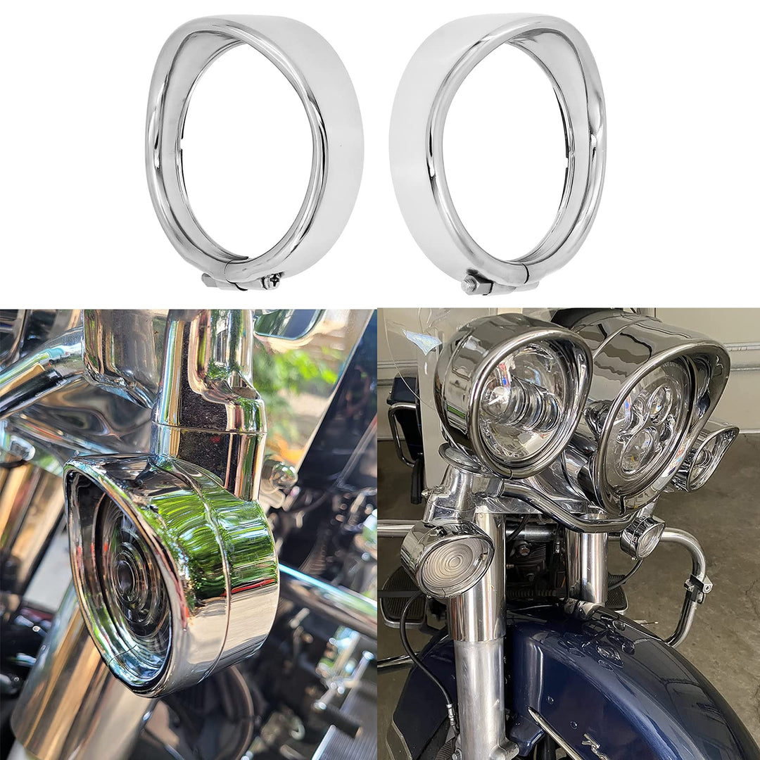 HDBUBALUS Chrom-Visier-Abdeckung für Blinker, passend für Harley Touring Electra Glide Road King Sof