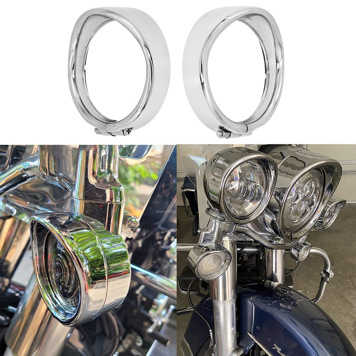 HDBUBALUS Chrom-Visier-Abdeckung für Blinker, passend für Harley Touring Electra Glide Road King Sof