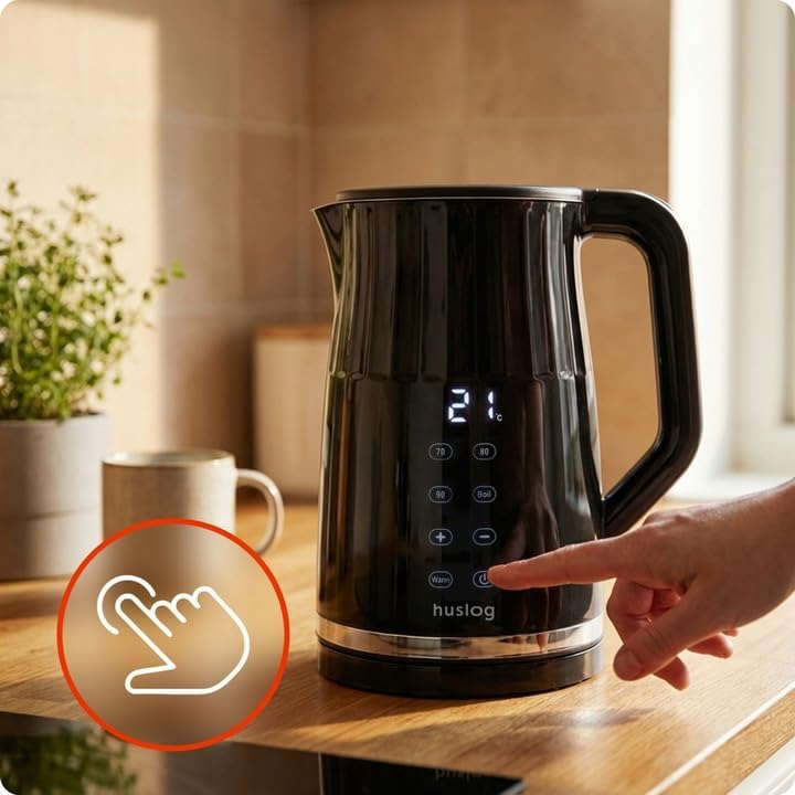 Elektrischer Wasserkocher mit Temperaturanzeige 1,7L 2200W Warmhaltefunktion 4 Temperaturprogramme T