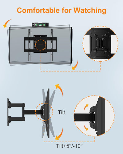 TV Wandhalterung Schwenkbar für 26-65 Zoll Fernseher WHYFONE Fernseher Wandhalter Neigbar Vollbewegu
