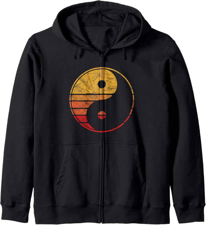 Vintage Yin Yang Eighties Minimalist Sun Kapuzenjacke