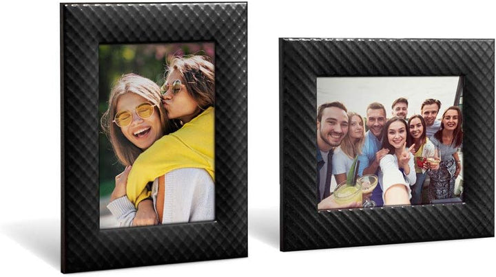 Mareli Bilderrahmen für den Tisch, Emailliertes Metall mit Geflecht Typ Netz, Schwarz, Adatta a Foto