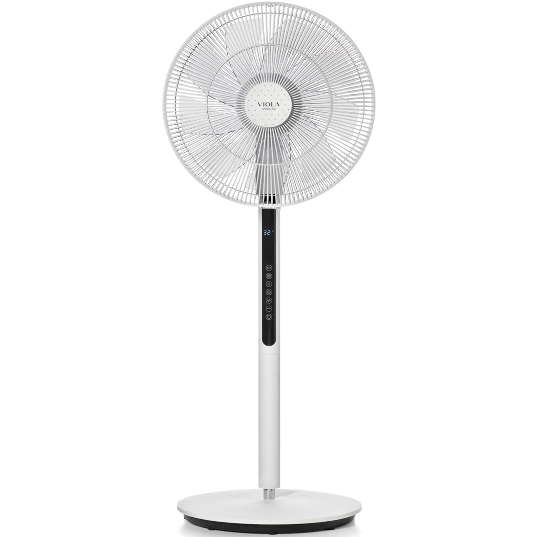 VIOLA Leiser und leistungsstarker Standventilator mit Fernbedienung, 32 Geschwindigkeiten, 9 Flügel,