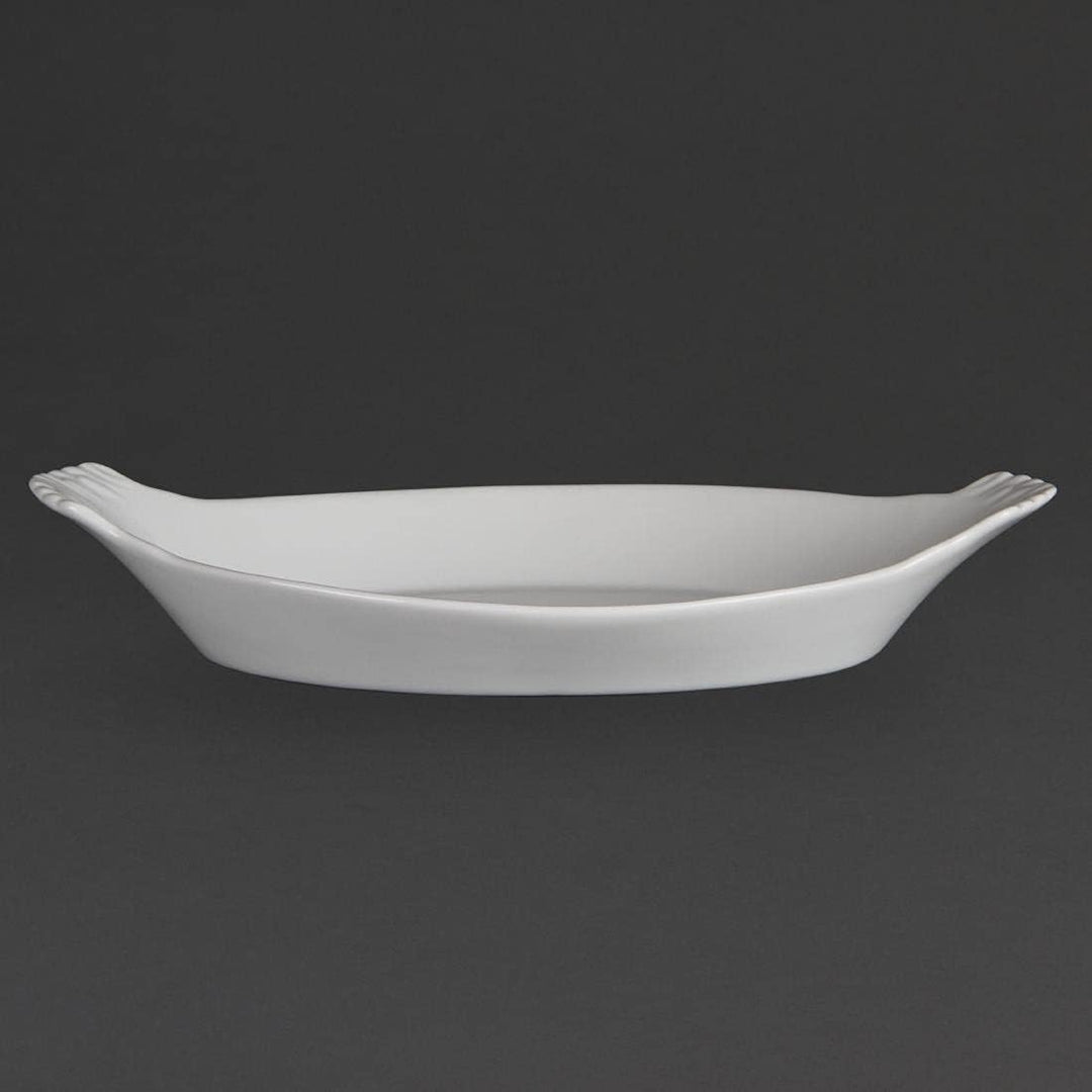Olympia Weisswaren Ovale Servierteller mit Ohren, 320 x 177 mm, Porzellan, 6 Stück 320X 177mm, 320X