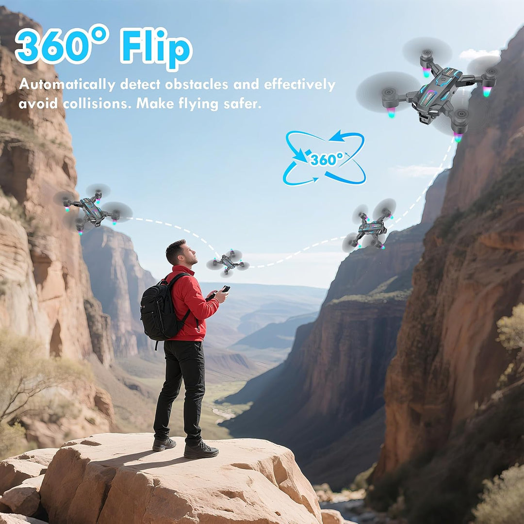 Drohne mit Kamera 8k, Bürstenloser Motor, Faltbare Drohne, 360°Flip, Headless Mode, WiFi, Flugbahnfl