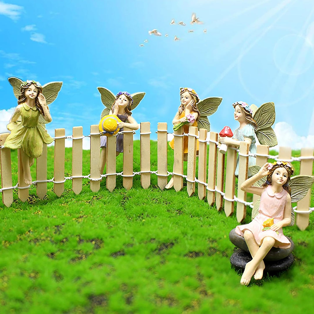 KOCNYDEY Elfen Figuren Garten Feengarten Zubehör Wichtel Figuren Miniatur Garten Feen Dekor Feenflüg