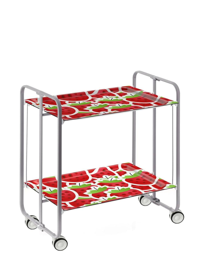 DON HIERRO - Servierwagen, klappbar, 2 Böden, grauem Rahmen. BAUHAUS-57 one size 57, one size 57