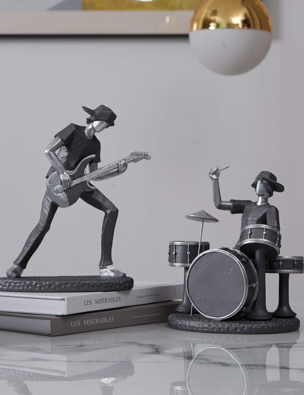 Amoy-Art Musik Figuren Skulptur Modern Dekor Statue Wohnzimmer Kunst Arts Polyresin Geschenk 24cm