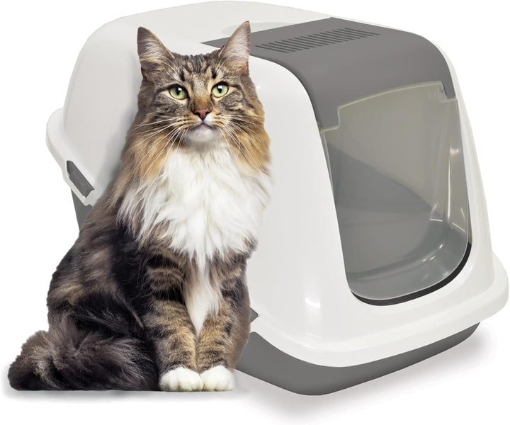 Ella Comfort Katzenklo mit Deckel. Plastik-Katzentoilette mit Luftfilter. Keine Ausbreitung von Geru