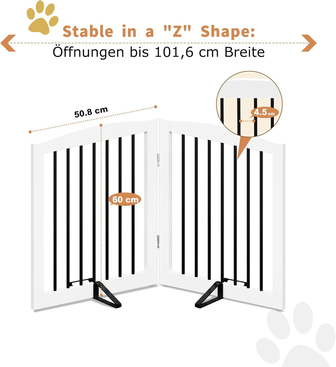 Absperrgitter Hund,Schutzgitter Holz, Freistehendes Hundeabsperrgitter Türgitter Treppengitter Schut