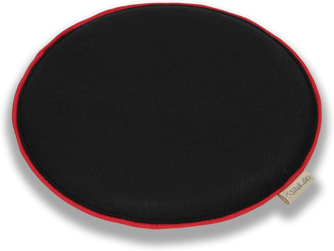 SILUK gemütliches Sitzkissen aus Filz Ø 36cm - Komfortable Waschbare - 4er Set Grau I Schwarz für Ba