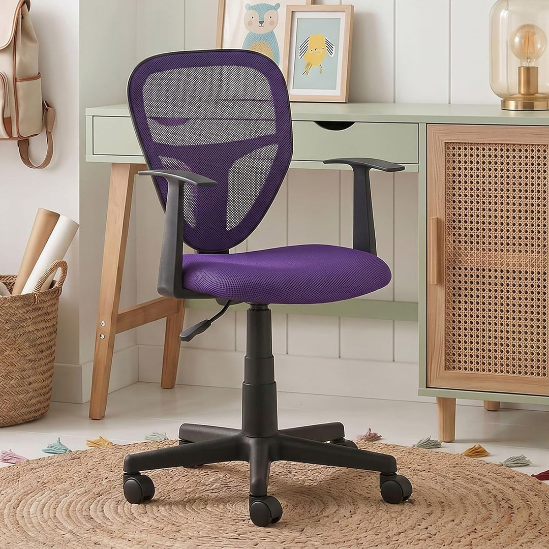 CARO-Möbel Kinderdrehstuhl Studio - Ergonomischer Schreibtischstuhl mit Armlehnen, Verstellbar, Lila