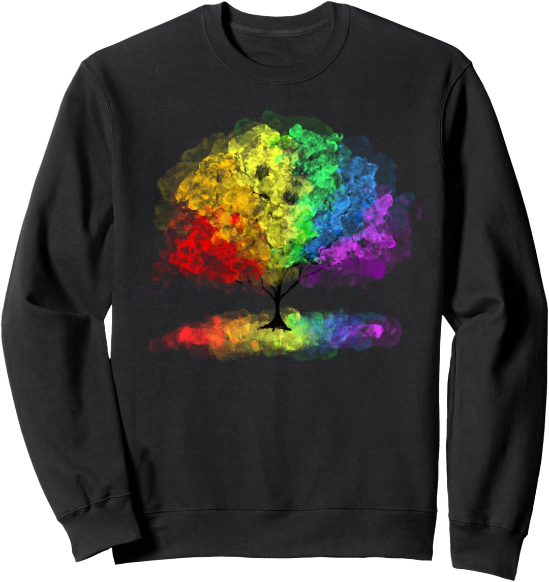 Einzigartiger, handgezeichneter Regenbogen-Baum, bunte Bekleidung für Gay Pride. Sweatshirt