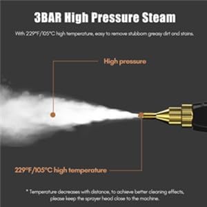 Decdeal Dampfreiniger Steamer,Dampfdruck: 3 bar,Mit 3 verschiedenen Bürstenköpfen,2500W,6 Geschwindi