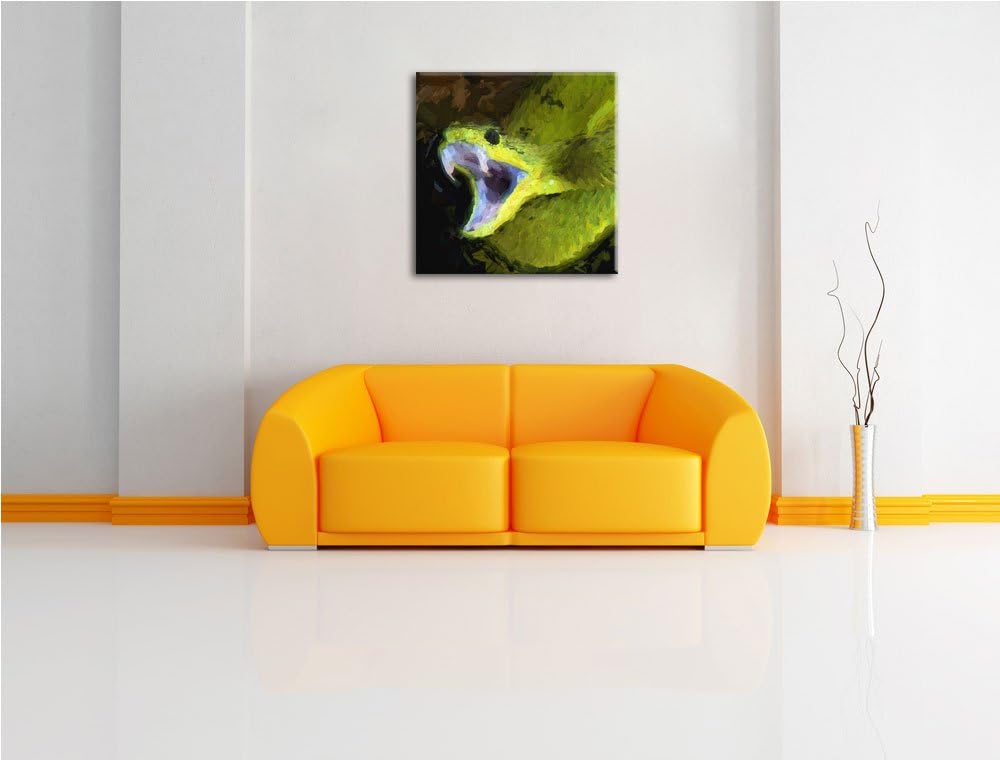Elegante Schlange, Format: 70x70 auf Leinwand, XXL riesige Bilder fertig gerahmt mit Keilrahmen, Kun