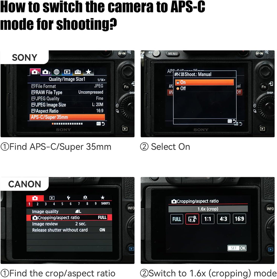 7 Artisans 4mm F2.8 Fisheye Ultra Wide Angle Lens APS-C Handbuch Focus Prime Lens Kompatibel für Can