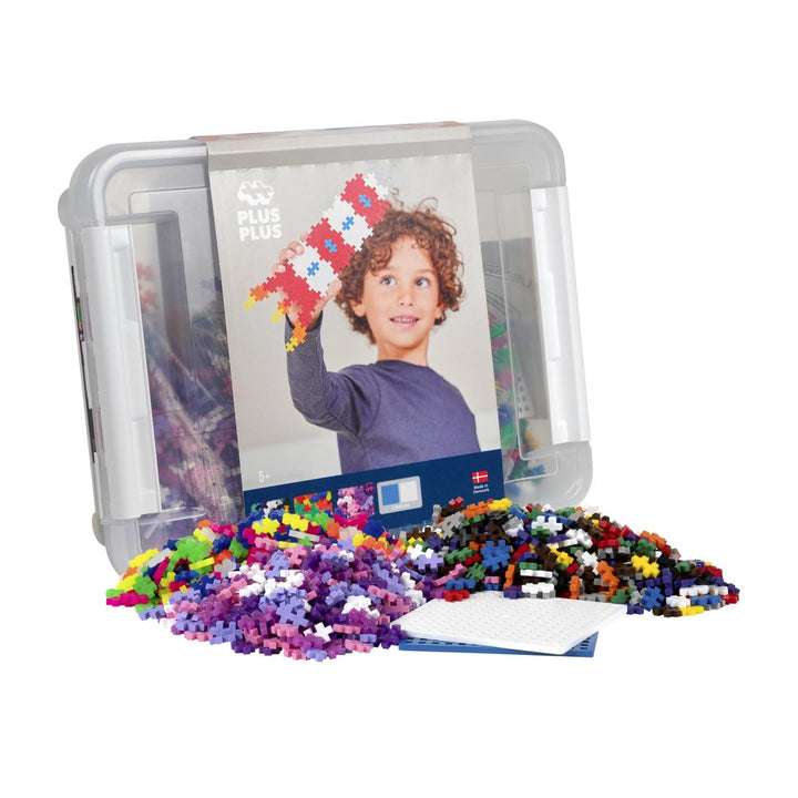 Plus-Plus 9603406 Kreativ-Bausteine Box, Geniales Konstruktionsspielzeug, 2400 Teile, Basic, Rosa Si