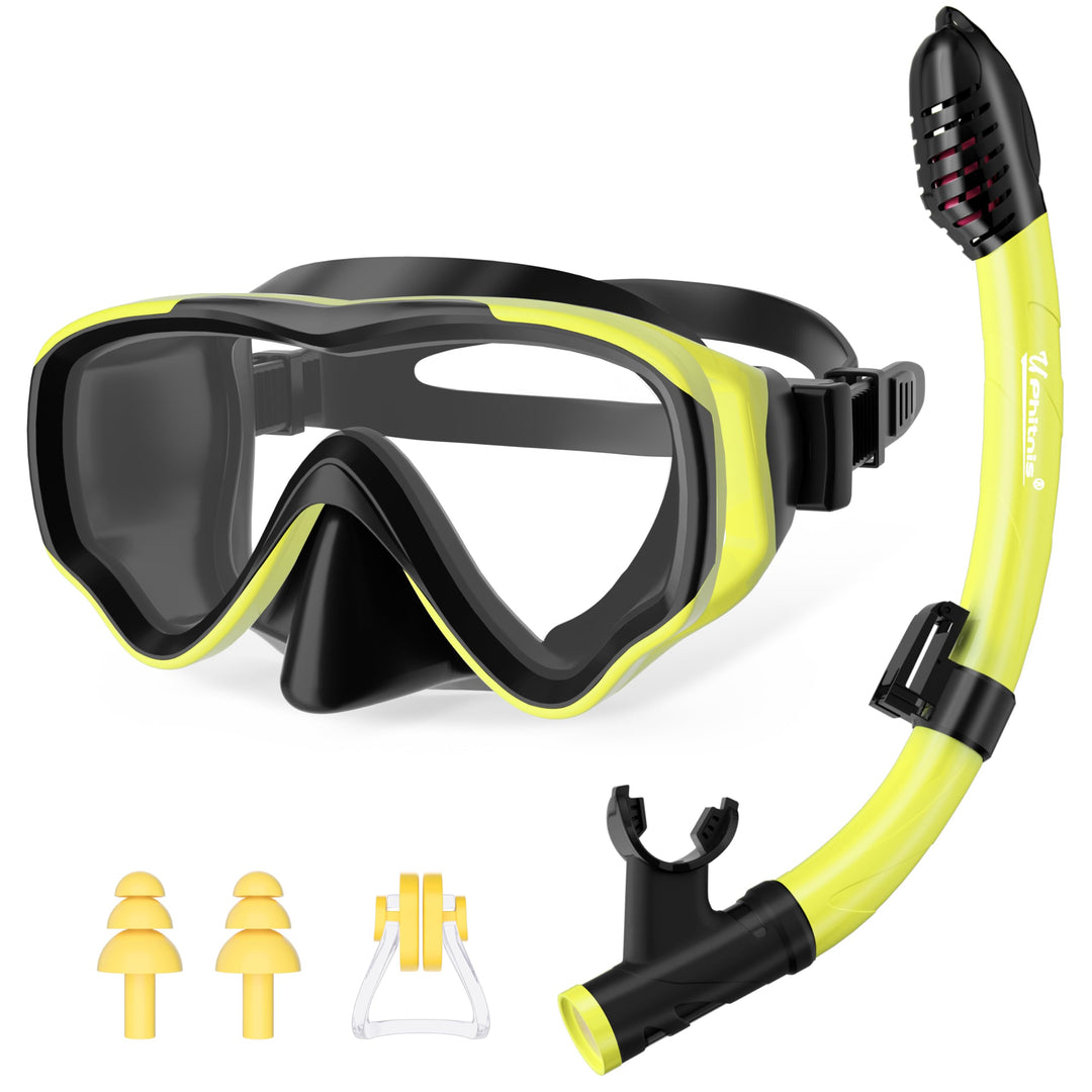 Schnorchelset Kinder - Taucherbrille Anti-Fog und Trocken Schnorchel - Anti-Leck Tauchmaske Dry Schn