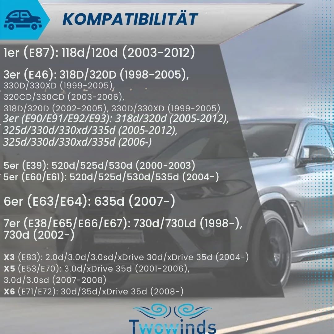 Twowinds Entstörungssatz 6 Eingangsventile (22mm). Vermeiden Sie Motorausfälle E87 E46 E60 E61 320d